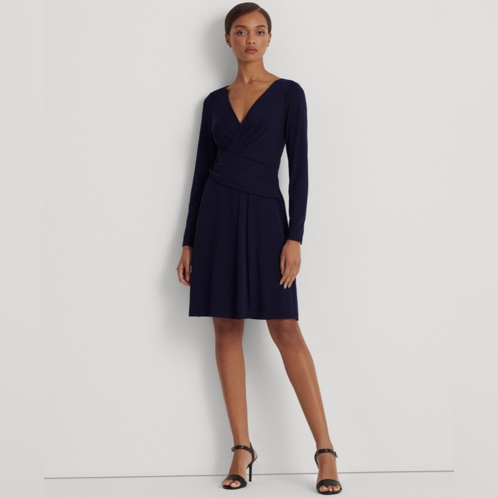 Ralph Lauren - Jersey Long Sleeve Dress (Size 4: Navy Blue)
